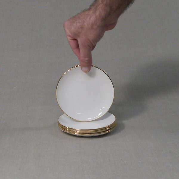 conjunto de 4 platos de pan colección oro