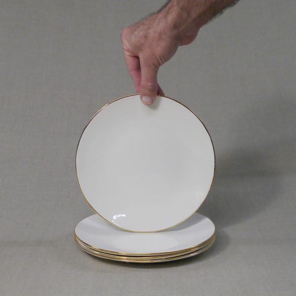conjunto de 4 platos de postre colección oro